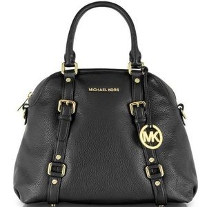 Michael Kors Black Leather Bowling Satchel